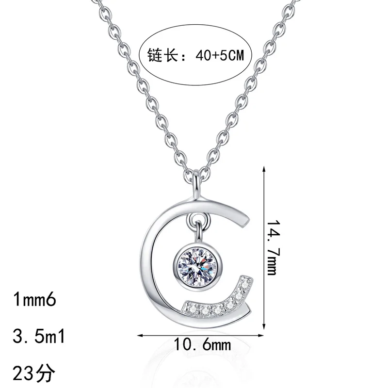 

ZFSILVER модное модное классическое серебро s925 с муассанитом, висячее ожерелье с луной, подвески, женские аксессуары, вечерние ювелирные изделия, подарок AZ1341-X