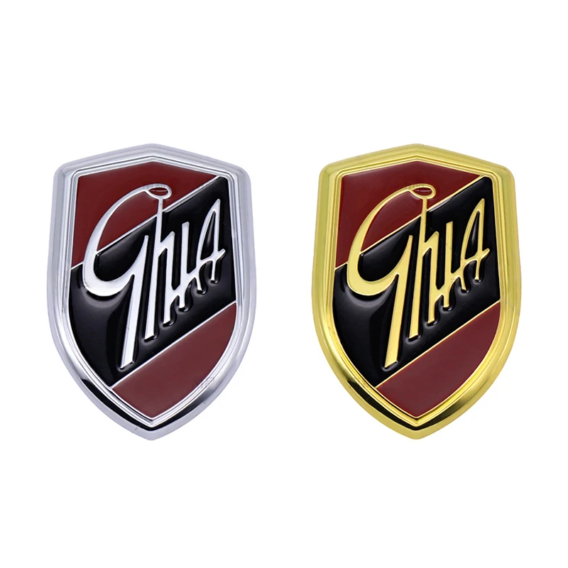 Emblemas de GHIA de Metal, logotipo de escudo lateral, pegatinas para maletero trasero, para Ford Hatchback Fiesta Escort Mondeo Taurus Ecosport Kuga Edge Focus