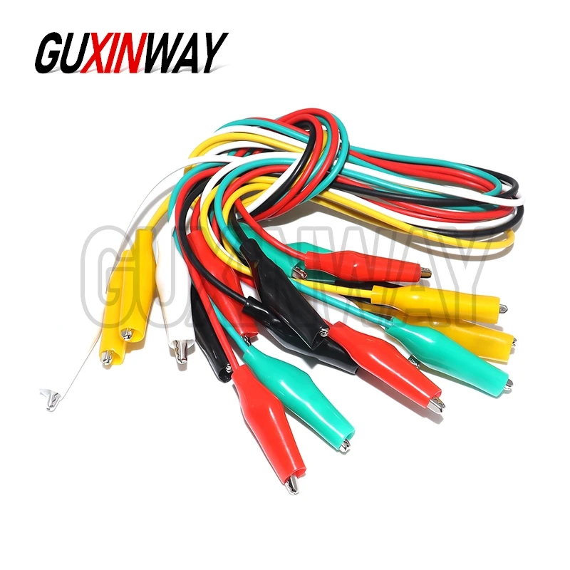 10PCS Electrical DIY Test Leads Alligator Double-ended Crocodile Clips Roach Clip Test Jumper Wire Alligator Clips 50CM