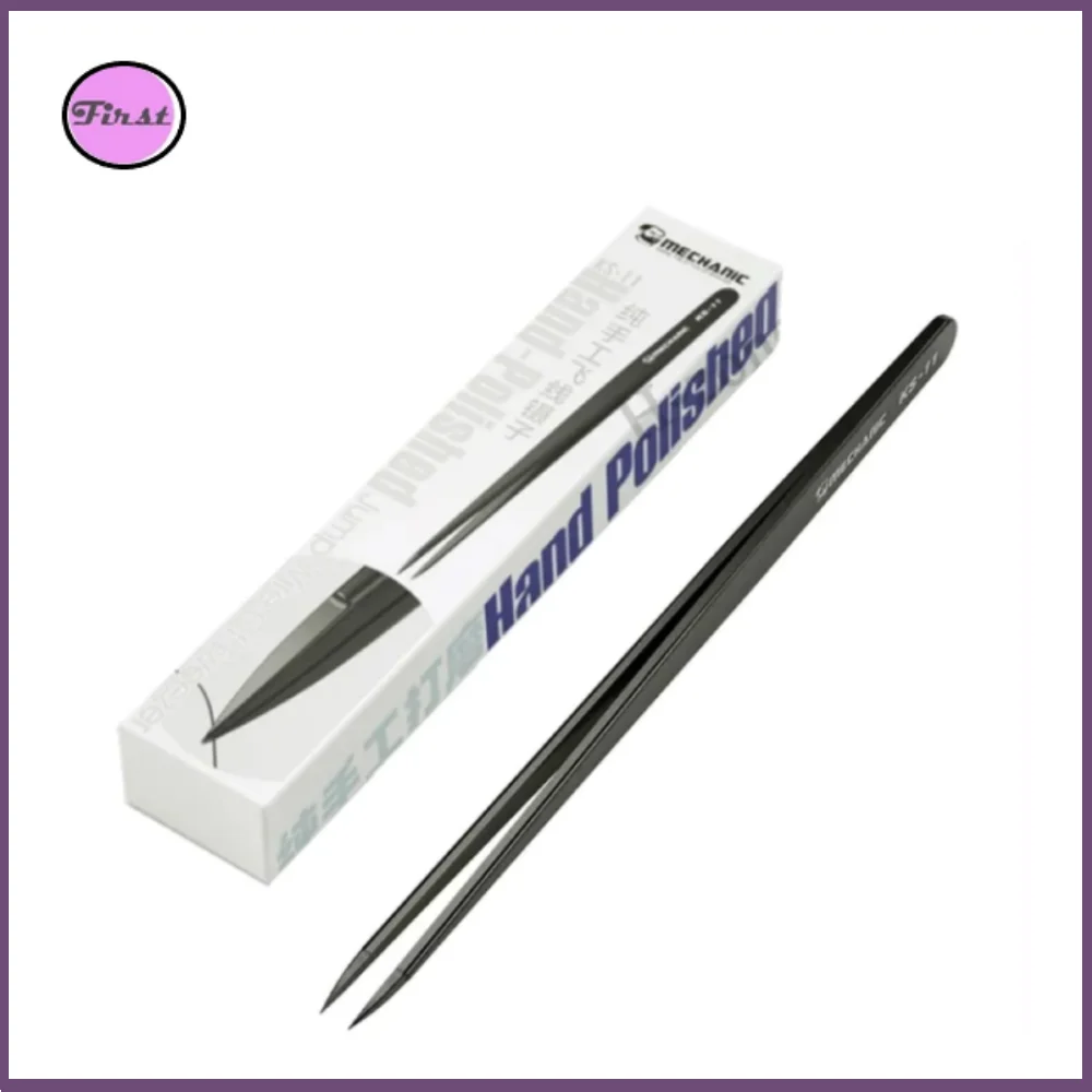 

MECHANIC Hand Polished Jumper Non-magnetic Tweezers KS-11 Tip Precision Stainless Steel Mobile Phone Repair Manual Tool