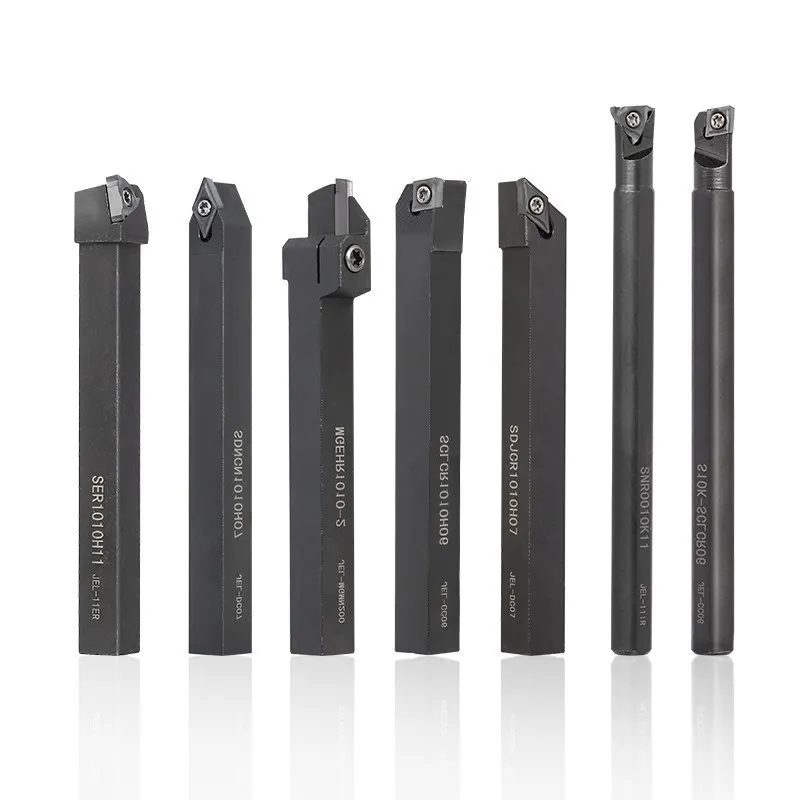 XCAN CNC Turning Tool 7pcs Lathe Boring Bar Kit 10mm Shank Carbide Insert Blades Turning Tool Holders+Wrenches+Insert Blades