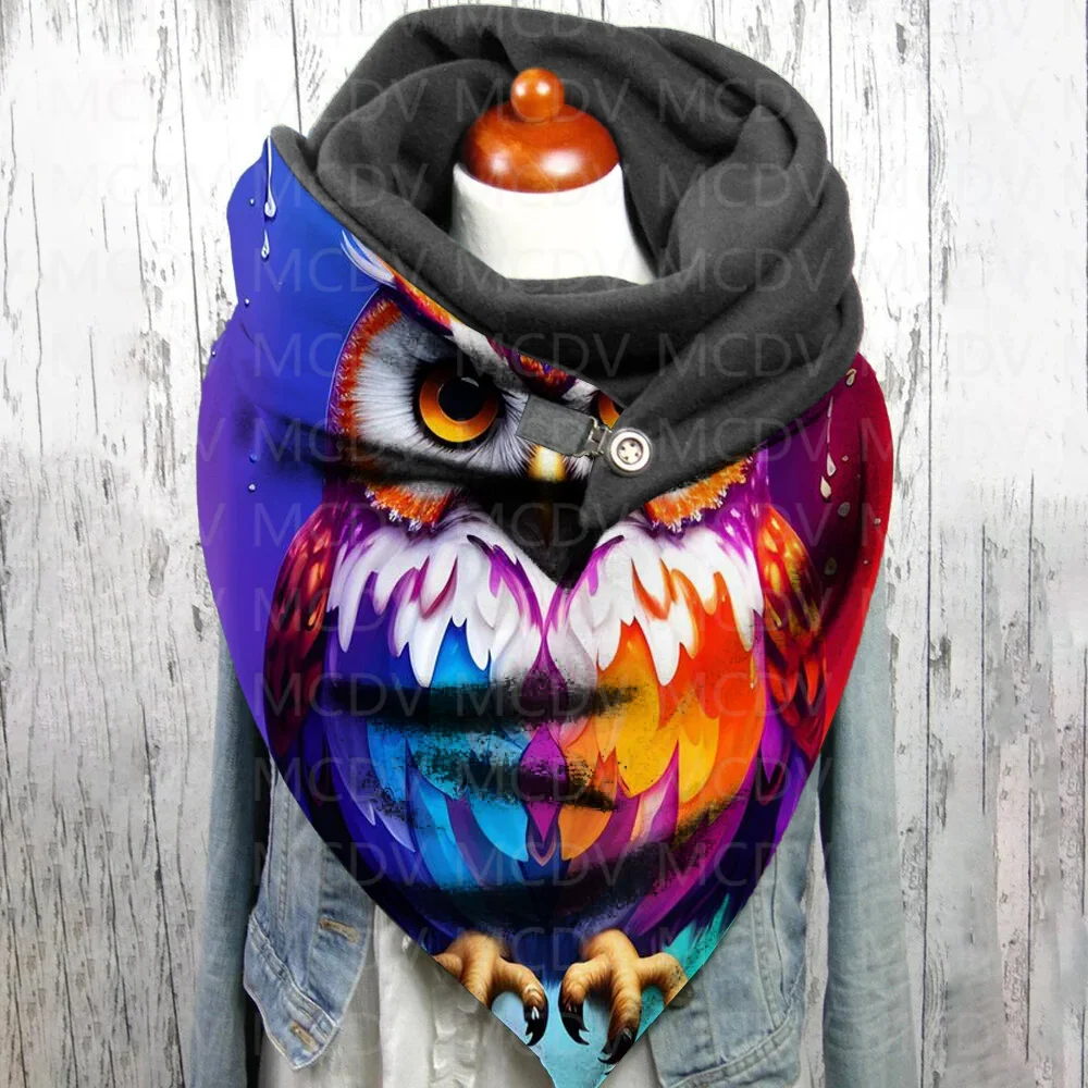 Owl 3D Printed Casual Scarf And Shawl for Women Warm and Comfortable Scarf 04