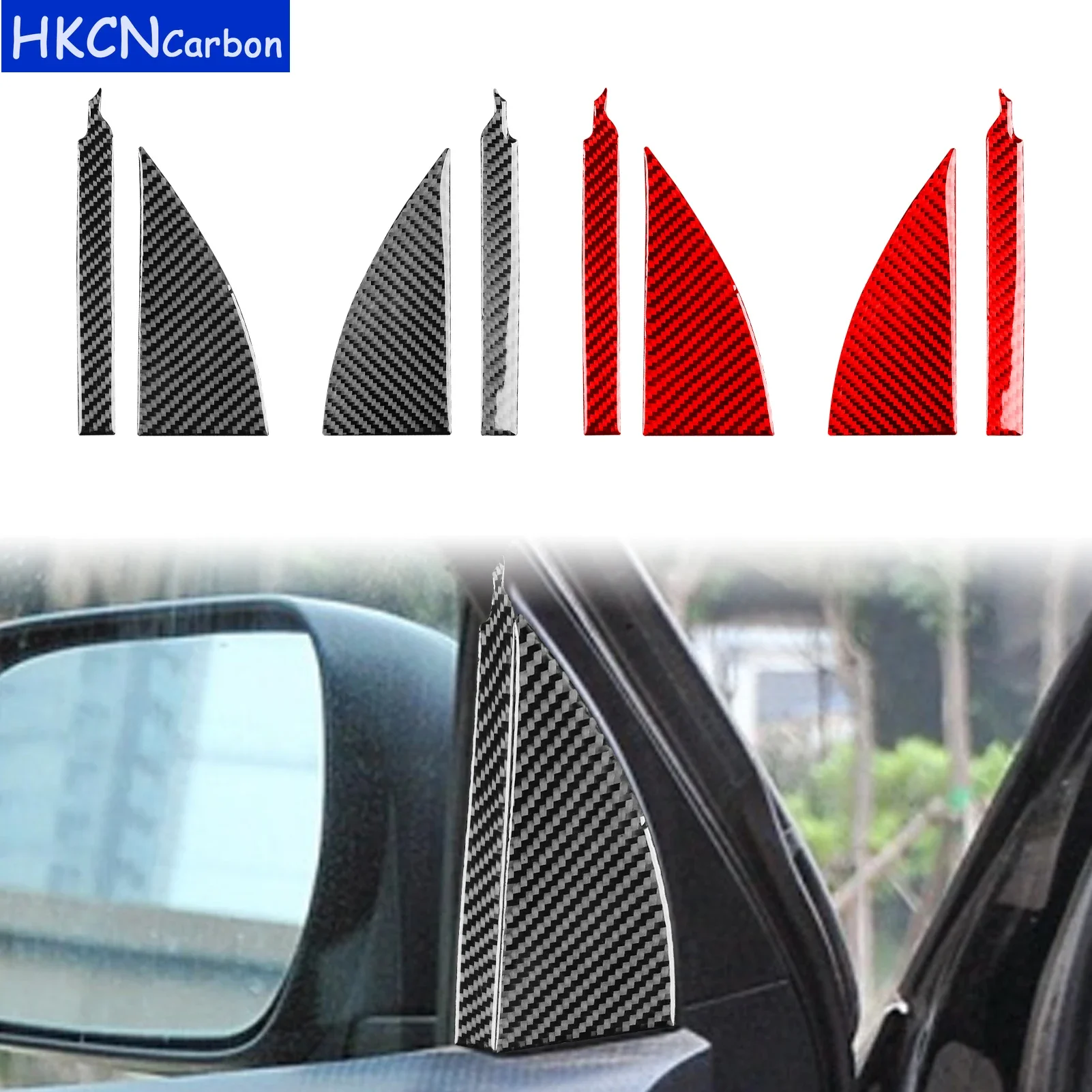 

For Toyota Tacoma 2011—2015 Cars Accessories Real Carbon Fiber Door Inner A-pillar Cover Trim Sticker Decorative Modification