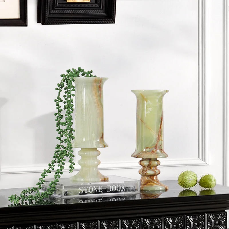 مزهرية عصرية بسيطة من حجر الياقوت القديم نموذج غرفة إبداعية خفيفة فاخرة لتزيين سطح المكتب وغرفة النوم بجانب السرير