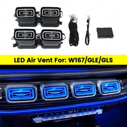 64 Colour LED Air Vents For Mercedes Benz W167 2020+ GLE GLS GLE53 GLS63 Indoor Ambient Light RGB Turbine Nozzle Decorative Lamp