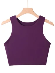 2024 Summer Fashion Women Sexy Slim Tops O-neck Sleeveless Double Nylon Ladies Good Quality Tank Tops 6 Colors