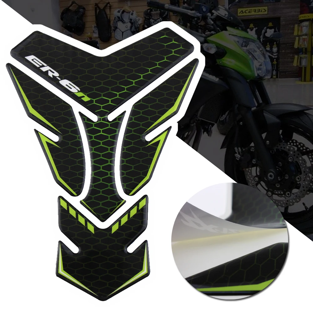 Motorcycle Stickers Tank Pad Sticker Protector Decals Case Carbon-look for Kawasaki ER6N ER-6N Tankpad