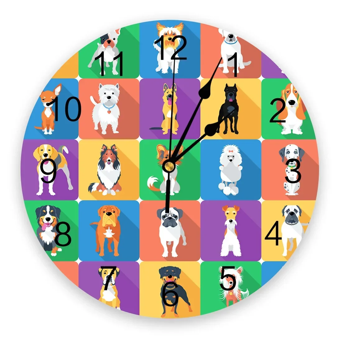 

Cartoon Dog Wall Clock Modern Design Living Room Decoration Kitchen Mute Watch Home Interior Decor