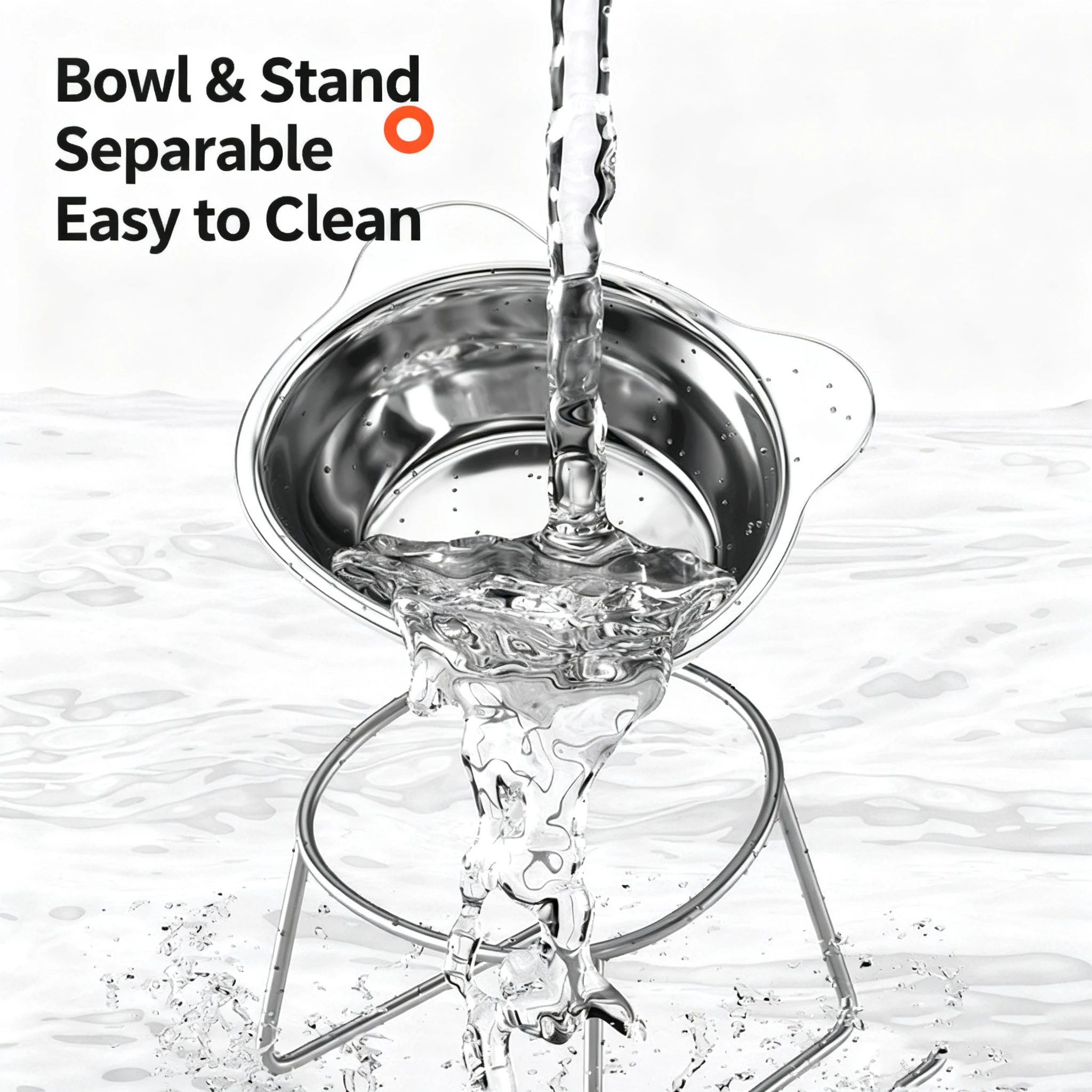 

2025 New 304 Stainless Steel Pet Bowl (Bear Design) Elevated Neck Protection Feeder for Cats/Dogs ~240g Food Capacity