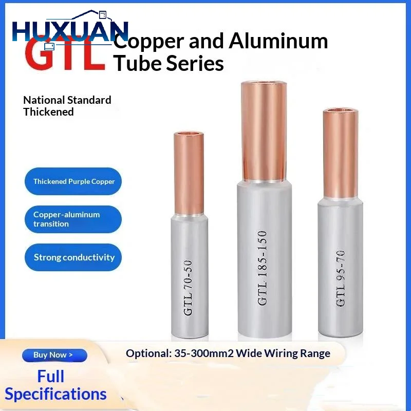 Compression Copper Aluminum CU-AL Tube Bimetallic Crimp Terminal Cable Wire Connector Splice Sleeve Lug Ferrule GTL Series