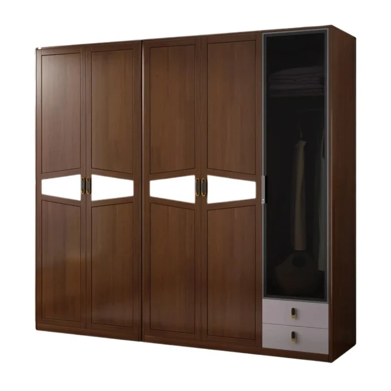 Nordic solid wood clothing opposite door locker small apartment two doors three doors modern simple bedroom
