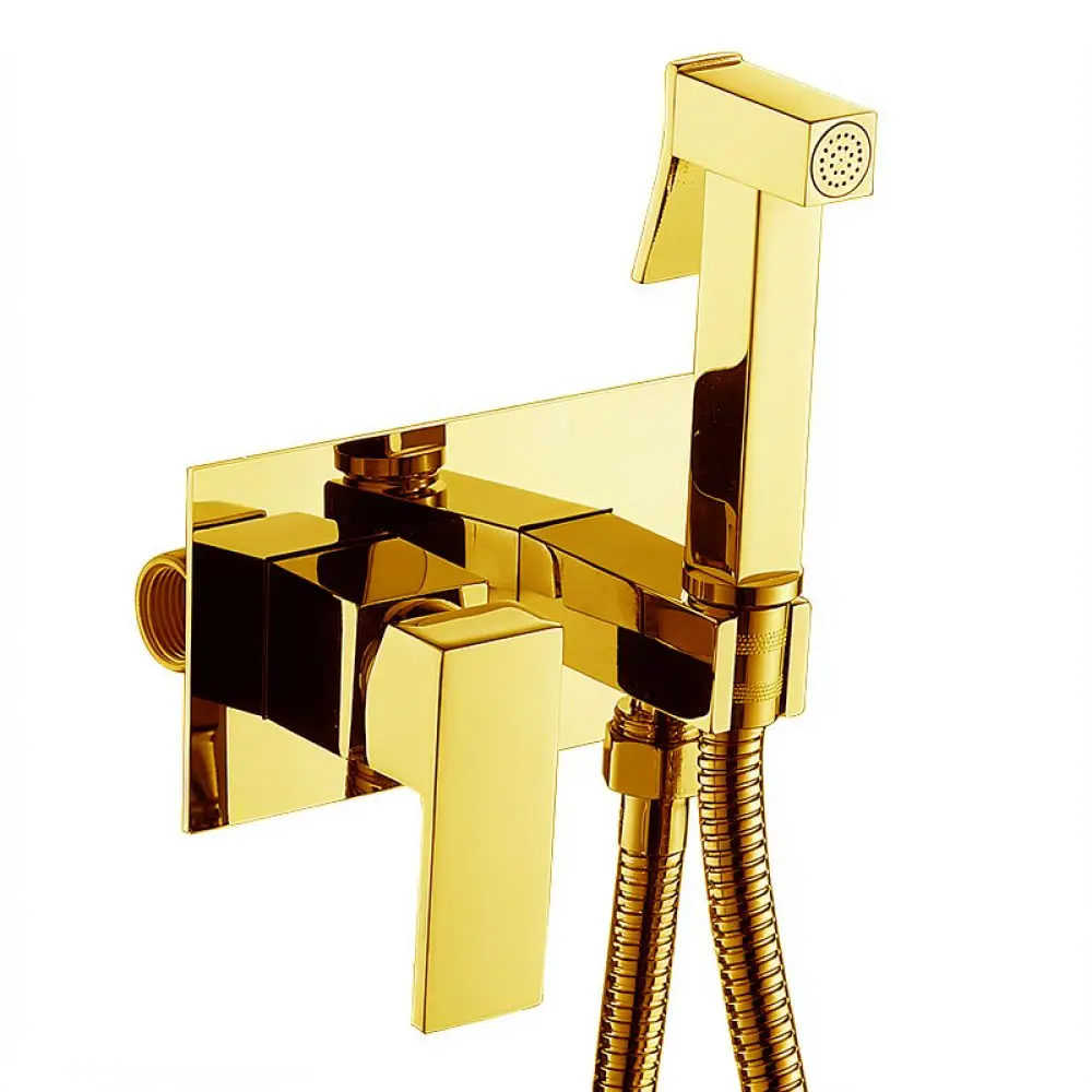 In Wall Bidet Faucet Brass Hot Cold Mixer Toilet Personal Cleaning Applicator Sanitary Bathroom Accessory Modern Style