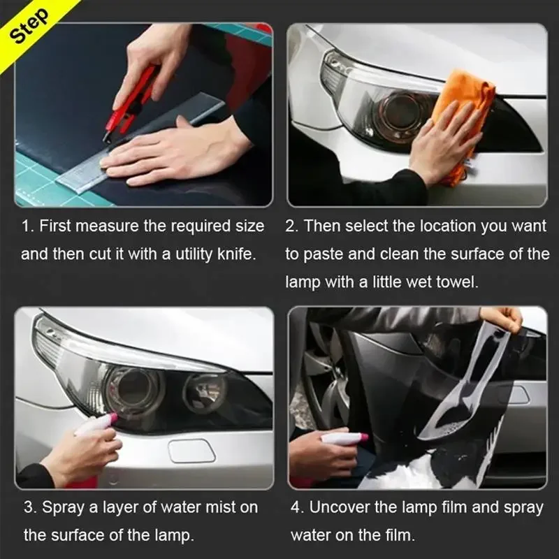 Gloss Transparent Light Black Smoke PVC Film Tint 30 X200cm Headlight Taillight Wrap Cover Film Foil Sticker Cover Car Styling image 6