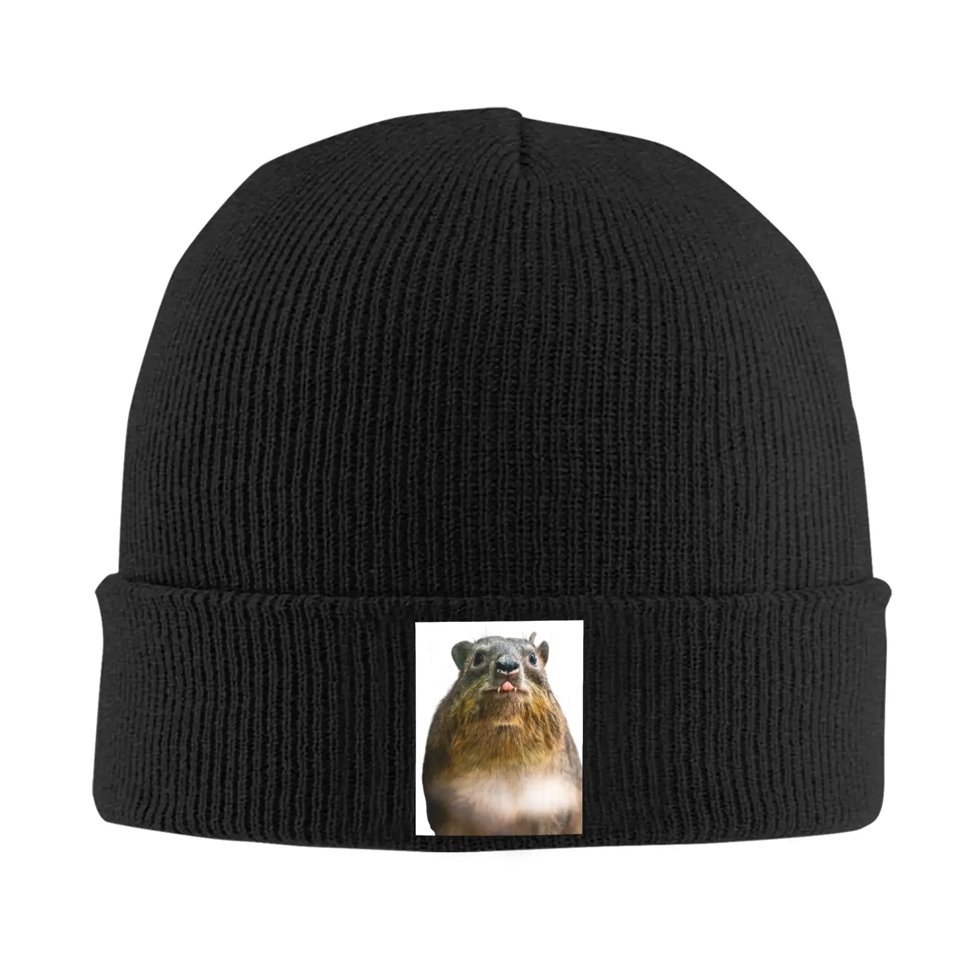 Rock Hyrax Photo Cute Vampire Potato Warm Knitted Cap Winter Knit Bonnet Hat Skullies Beanies Hip Hop Caps for Unisex