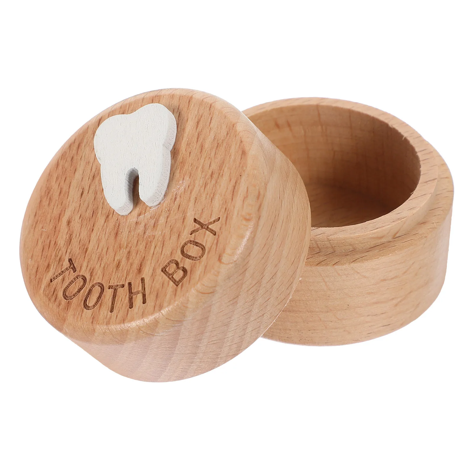 

Baby Tooth Box Wooden Keepsake Case for Children Fetal Hair and Teeth Collection Compact Travel-Friendly Toddler