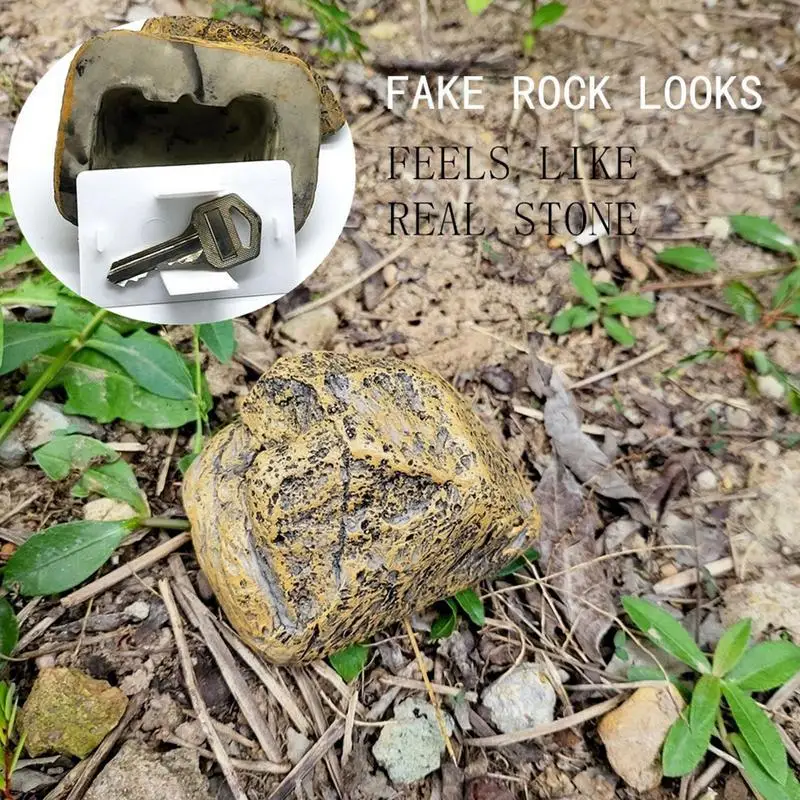 Porte-clés en résine faux roche, cache-clefs d'extérieur en pierre, pour une décoration de jardin ou de cour