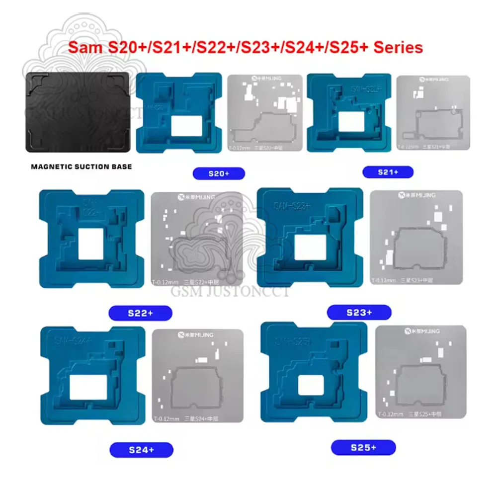 MIJING Z23 BGA Stencil Kit for Samsung S20/S21/S22/S23/S24 Ultra Motherboard Middle Layer Precision Square Hole BGA Template Kit