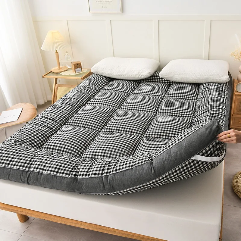 10cm thick cotton mattress, single and double dormitory mattress, grid style mattress, filled with cotton and soybean fiber