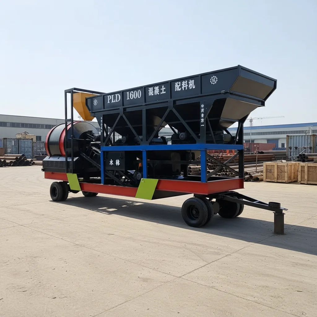 Mini Small Portable Mobile Concrete Mixer Batching Plant Station Construction Concrete Plant for Precast Production Customized