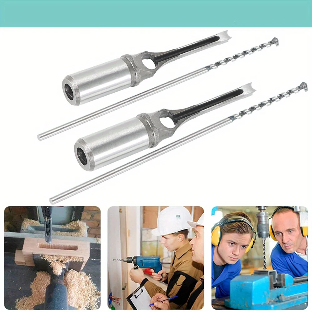 7 pièces travail du bois trou carré Tenon Bits trou scie Tenon Bits ciseau Bits torsion Bits ensemble