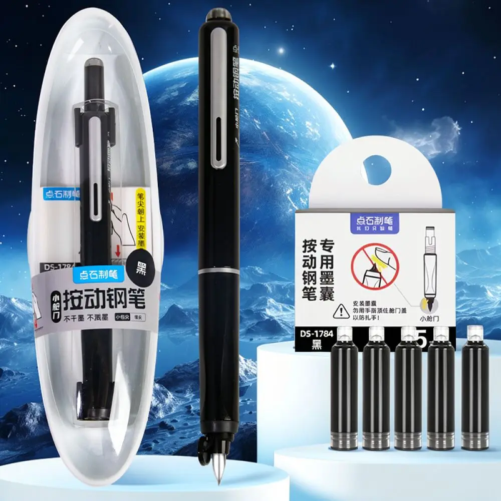 For For Dian Shi 784 Push Button Fountain Pen Portable Writing Instrument Student School Supplies Aesthetic Soft Grip Pen