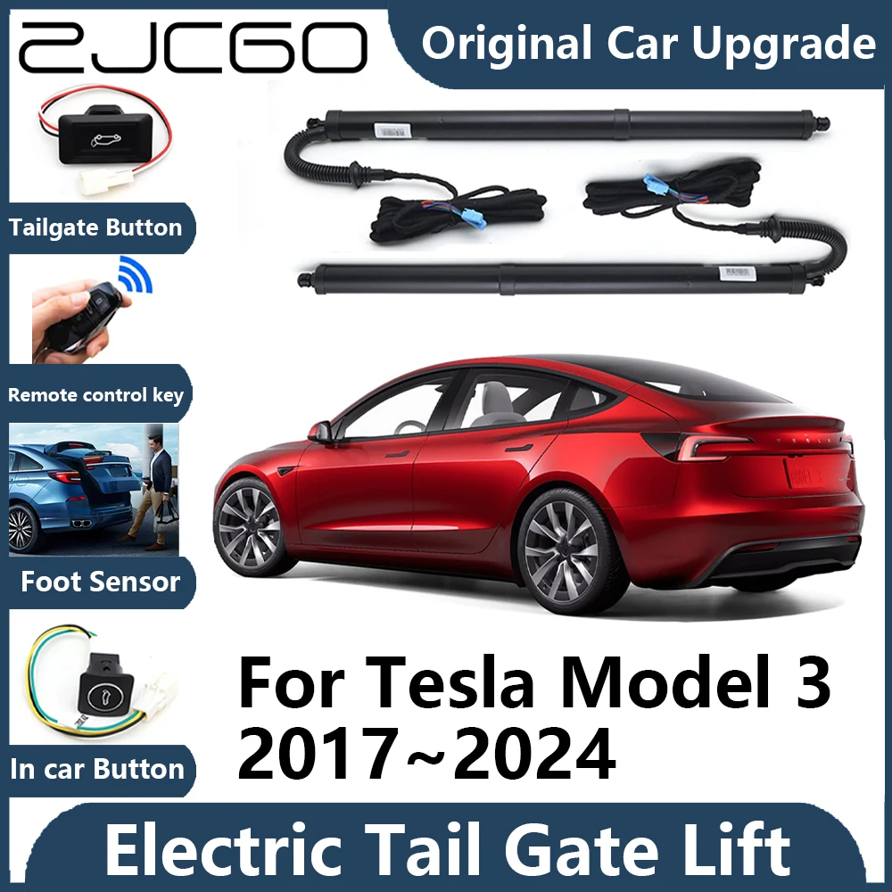 ZJCGO For Tesla Model 3 2017~2024 Automatic Tailgate Electric Tail Gate Lift Prop Support Vehicle Power Rear Door Liftgate Strut