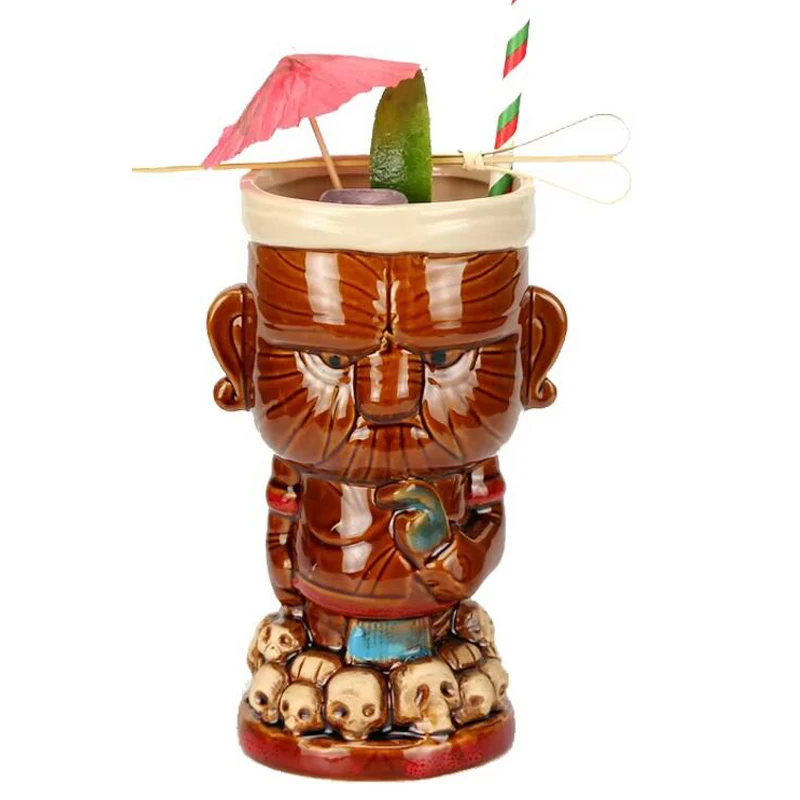 هاواي تيكي أكواب كوب تقديم الكوكتيل البيرة المشروبات القدح كأس النبيذ السيراميك Ku.Ku. كاويو القدح