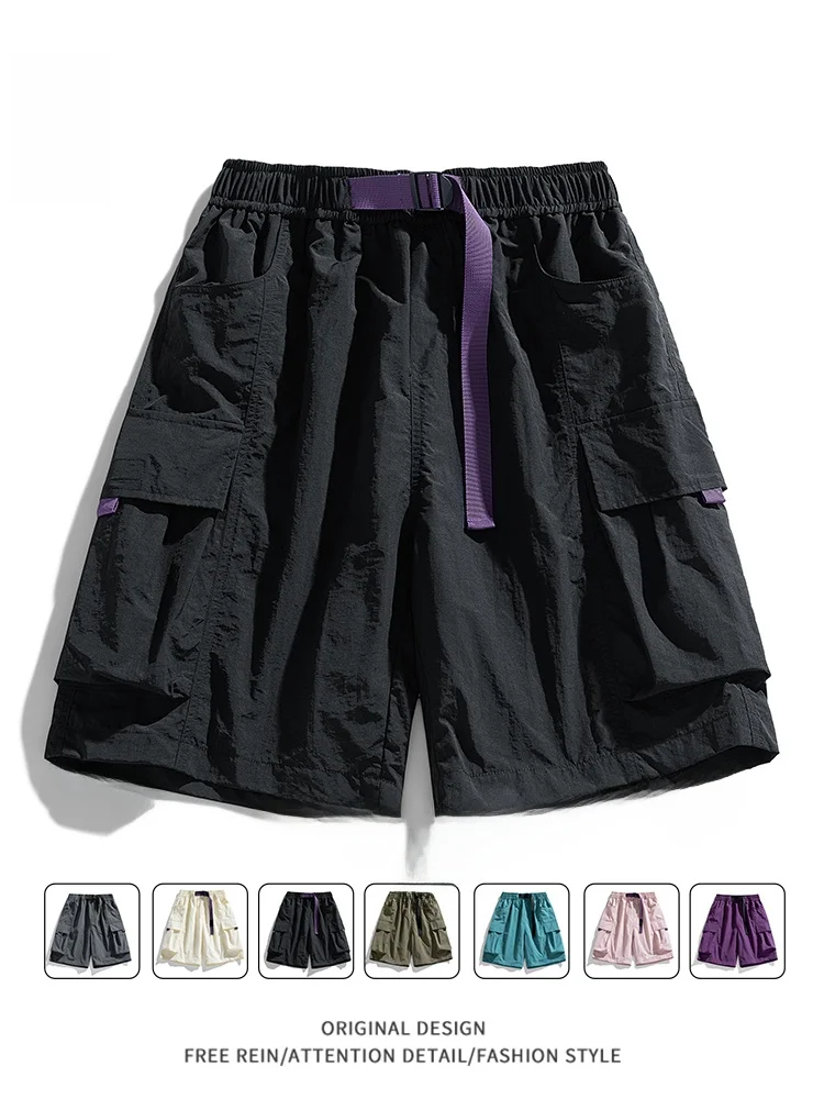 

Мужские шорты из ледяного шелка, летние, многофункциональные, повседневные, спортивные, тонкие, быстросохнущие, для подростков, бриджи, для отдыха