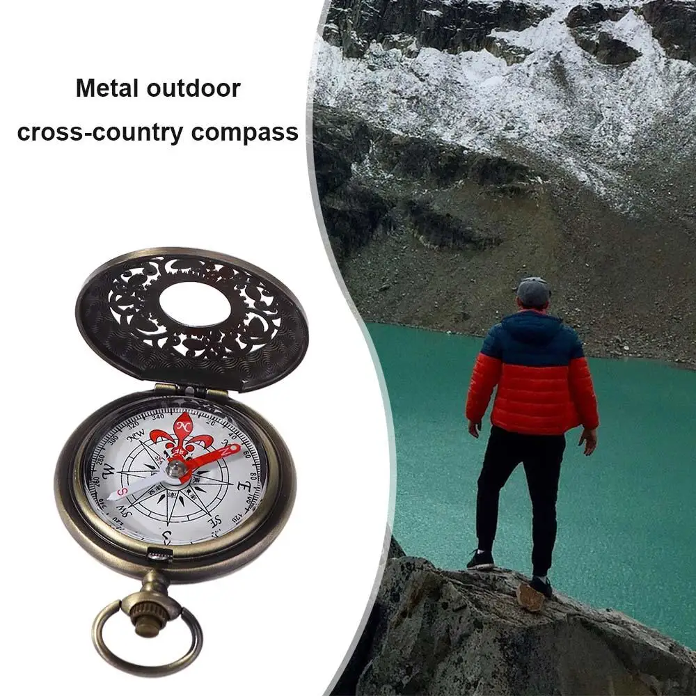 

Bronze Pocket Watch Design Pocket Watch Compass Outdoor Hiking Navigation Vintage Bronze Compass Portable Compass Outdoor Tools