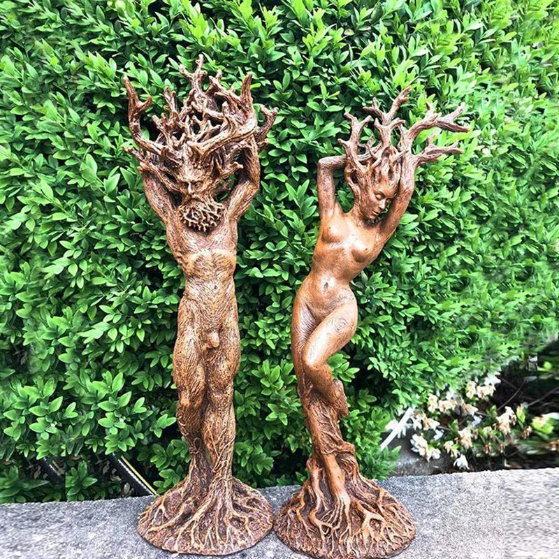 

Tree Root Forest Goddess Statue, Resin Craft Ornament, 3D Home Decoration