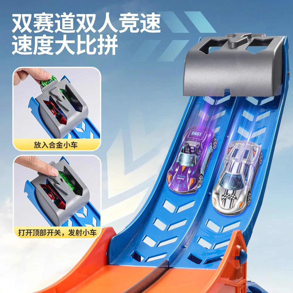 B440 dinossauro transporte engenharia veículo duplo dobrável pista planador competitivo grandes carros de brinquedo crianças e meninos presentes