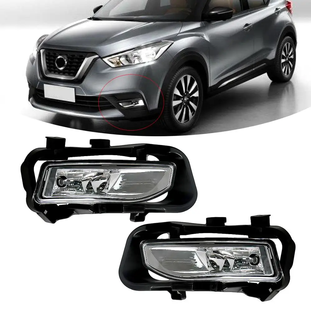 

For Nissan Kicks 2017 2018 2019 Fog Lamp DRL Daytime Running Lights Car Front Bumper Cover Bezel Wires Switch Car Accessories