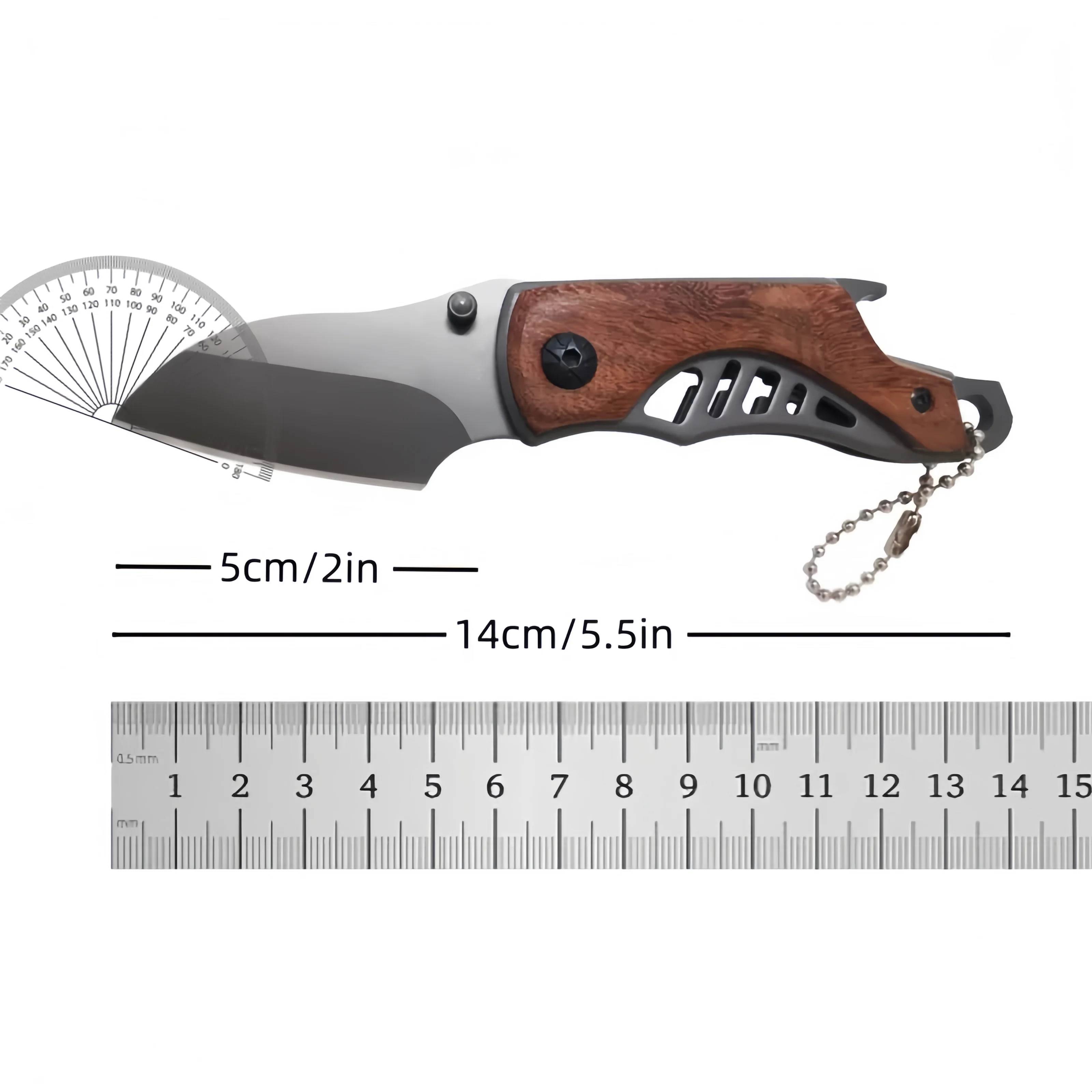 Colorful Wooden Handle Outdoor Mini Knife Stainless Steel Folding Knife Multi-functional Pocket Knife for Camping