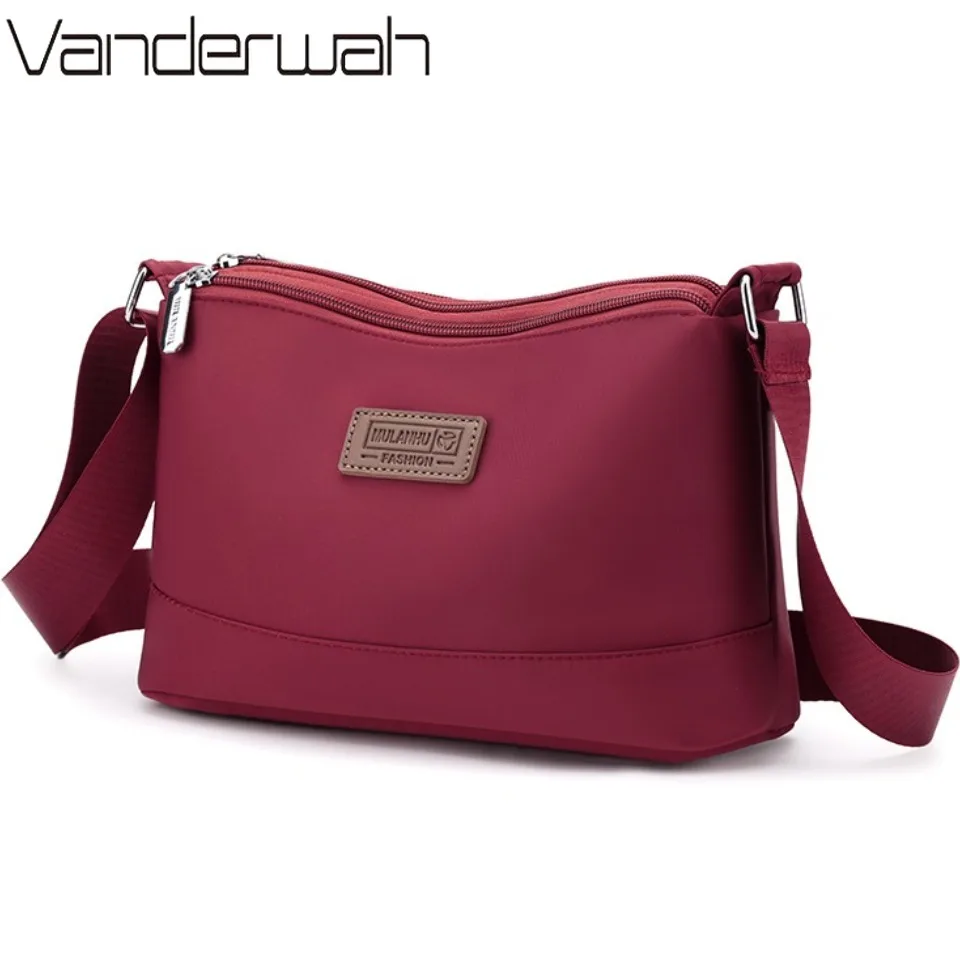 

Водонепроницаемая нейлоновая женская сумка на плечо, трехслойная сумка, женские сумки через плечо для мам и девочек, дорожные сумки-мессенджеры для повседневного использования