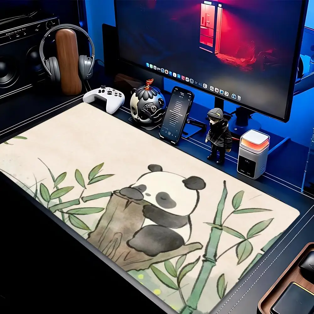 Large Mousepad Bamboo Panda Mousepads Keyboard Mat Deskpad Pc Game Desk Mats Animal Art Mouse Mats For Desktop Workstation