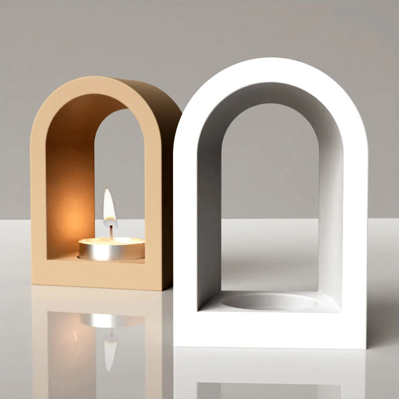 Arch Shape Candle Holder Silicone Mold Geometric Design DIY Mold  Candlestick Making Supplies Furnishings Silicone Molds