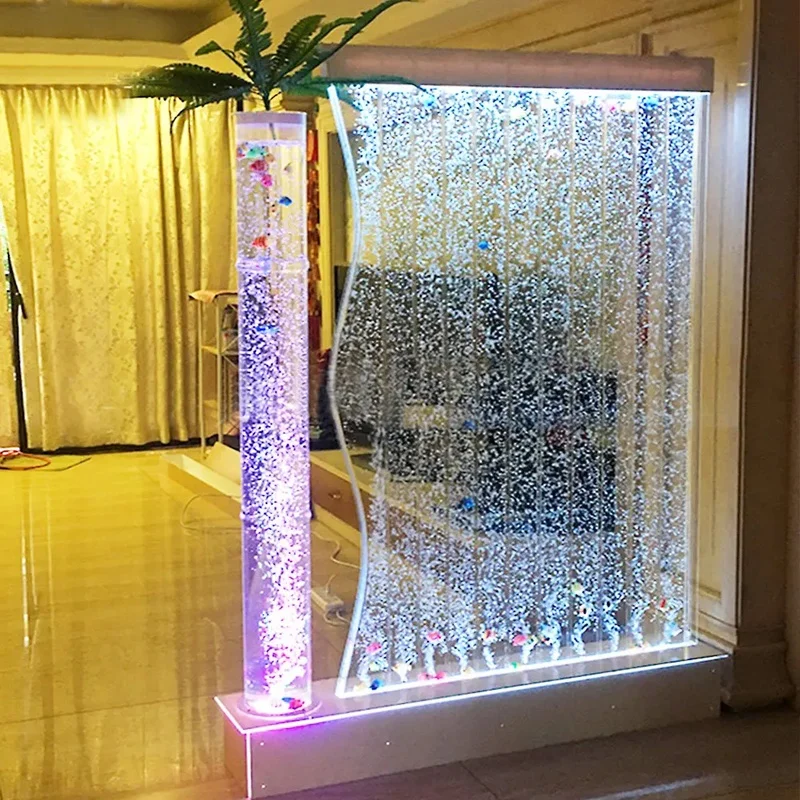 custom.Modern Indoor RGB LED Bubble Wall Panel Acrylic Home Decor Remote Controlled Entryway Rectangle Easy Installation