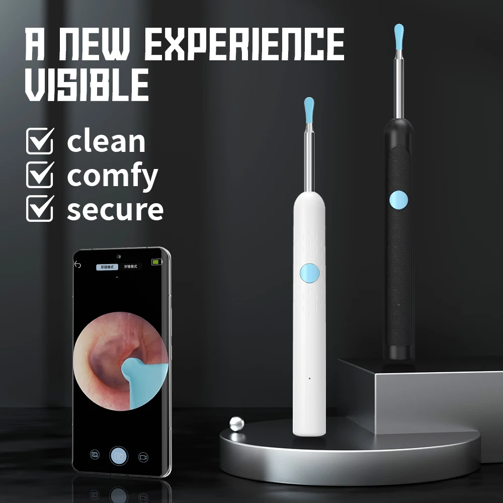 3MP HD Wireless WIFI Earpick Endoscope 4.2mm Earscope Earwax Removal CMOS Borescope Inspection Otoscope Camera DigitalMicroscope