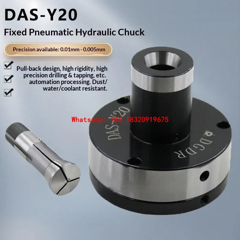 Cyclmotion DAS-Y20 Stationary Pneumatic Chuck – Vertical Pneumatic Workholding Base for CNC Machining Centers (Air/Hydraulic)