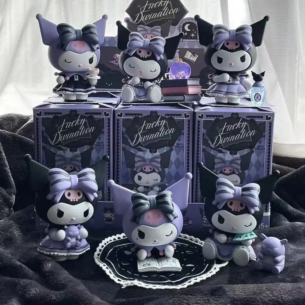 Sanrio Kuromi Lucky Divination Series Blind Box Anime Figure Collection Model Toys Statue Action Figurine Dolls Festival Gifts