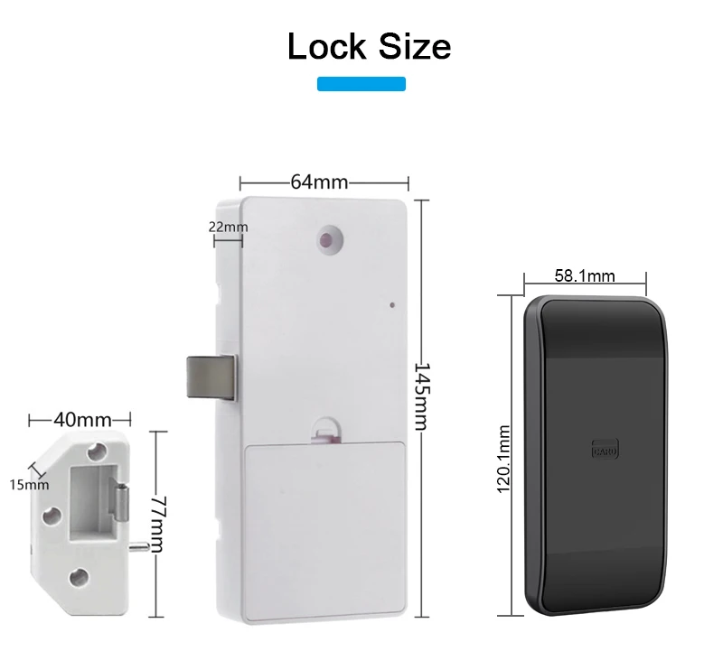 Neu Eingetroffenes Elektrisches Schlüsselloses 13,56 MHz M1 RFID-Karten-Schrankschloss, NFC Smart Lock für Schwimmbäder – Detail 2