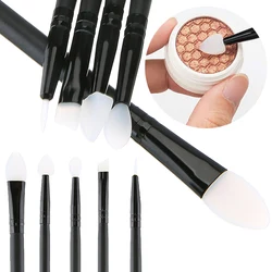 Pinceles de silicona suave para sombra de ojos, pinceles de maquillaje facial, aplicador de delineador de ojos, base profesional, herramienta cosmética de belleza, 5 piezas