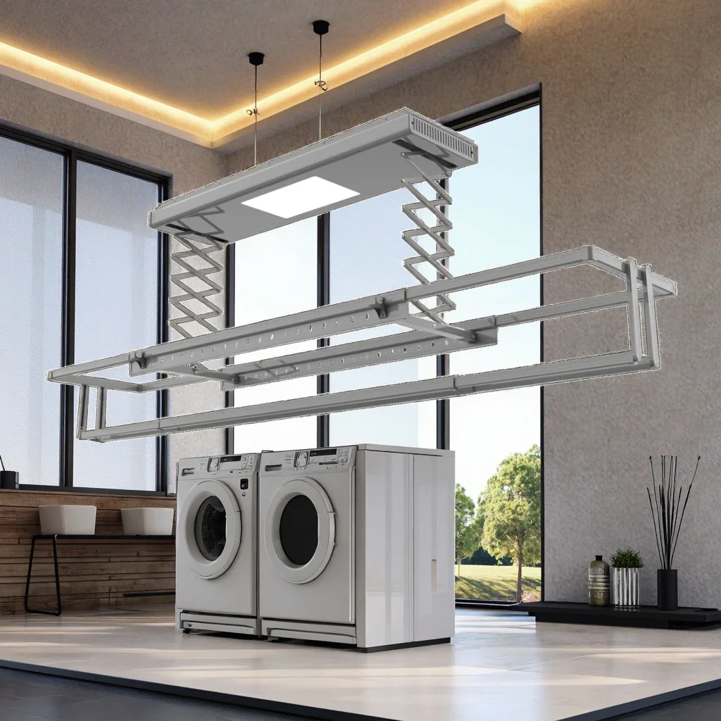 

Hidden Electric Clothes Drying Rack Invisible Remote Control Lifting Balcony Embedded Automatic Clothes Drying Pole