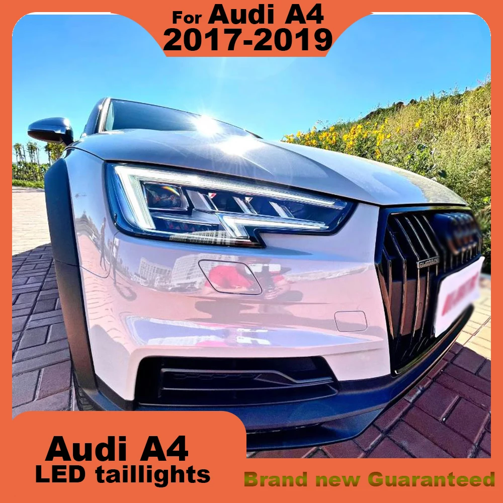 For Audi A4 2017 2018 2019 upgrade LED headlamp Laser Lenses Lamp Head Front Light Daytime running light headlight Accessories