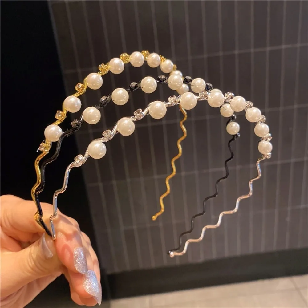 모자 진주 헤어 밴드 달콤한 간단한 머리띠 우아한 머리 후프 여성