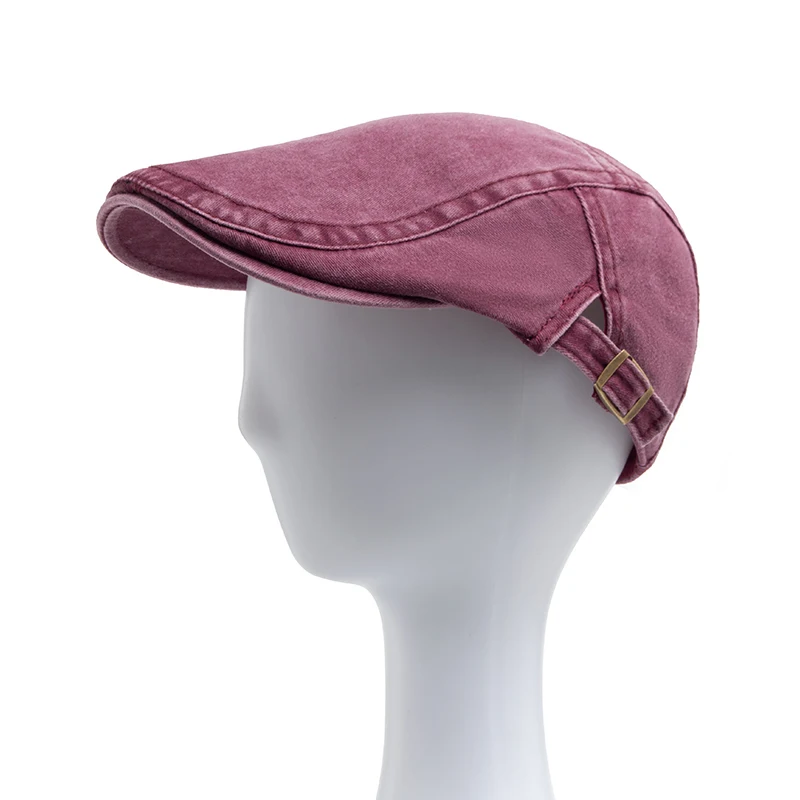 Boina de algodón Vintage para hombre y mujer, gorro con visera plana, informal, Retro, ajustable, verano, otoño