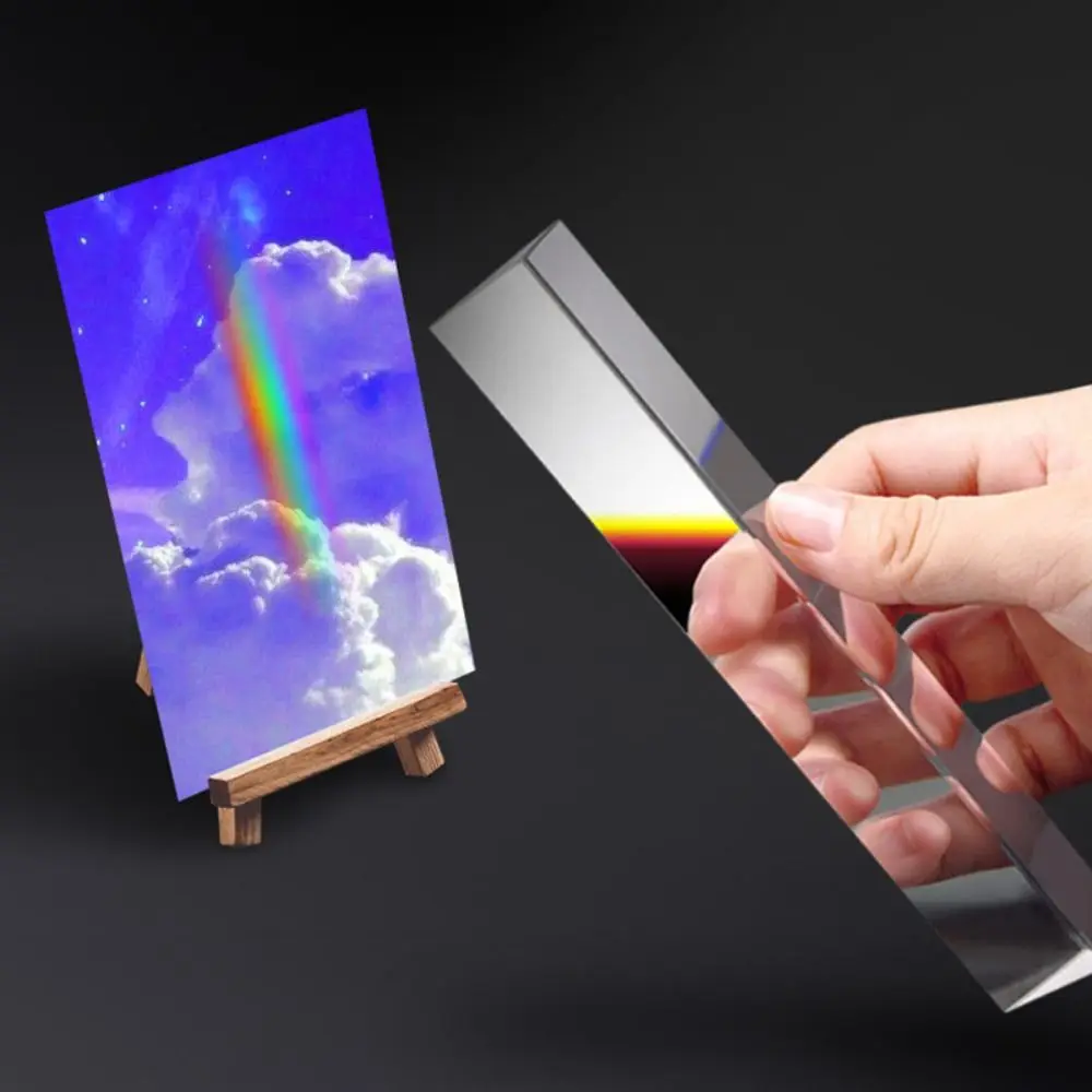 Crystal Physical Optics Prism Seven Colors Prism Design Rainbow Triangular Prism Optical Glass Seven Color Triprism Students