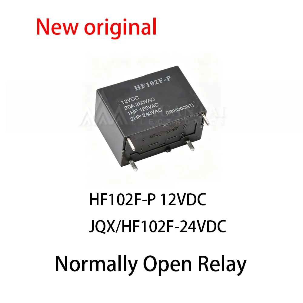10Pcs HF102F-P 12VDC JQX/HF102F-24VDC A set of normally open 20A relays