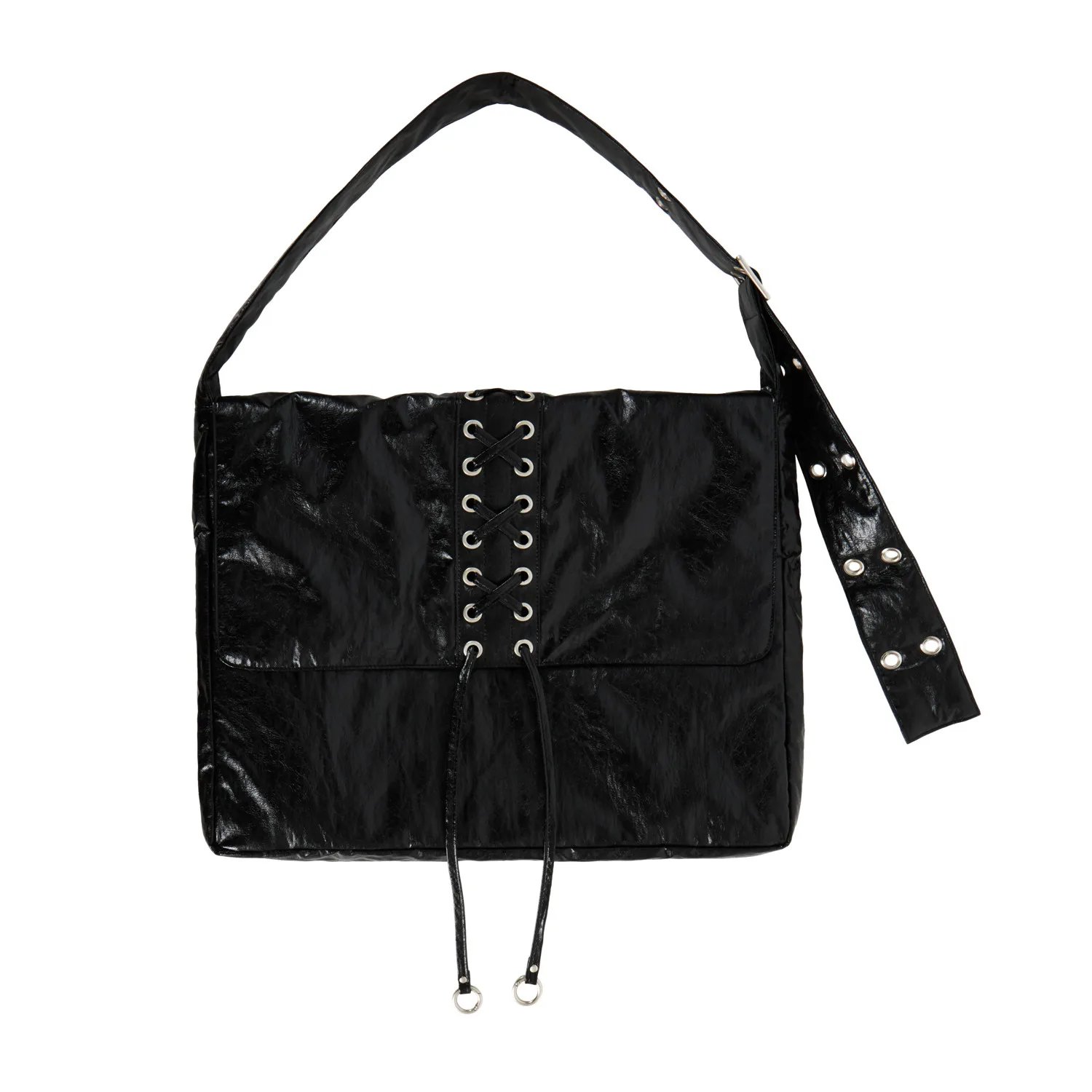 American New Original Metal Rivet Decoration Punk Motorcycle Strap Flip Style Large Capacity Single Shoulder Crossbody Bag Trend