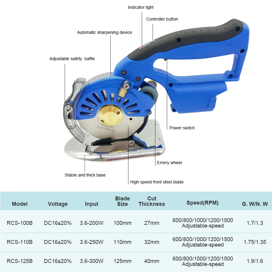 Machine 100/110/125mm Round Knife Machine Lithium Battery Cordless